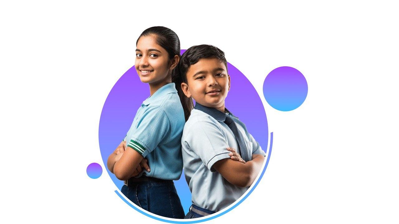 Happy students learning